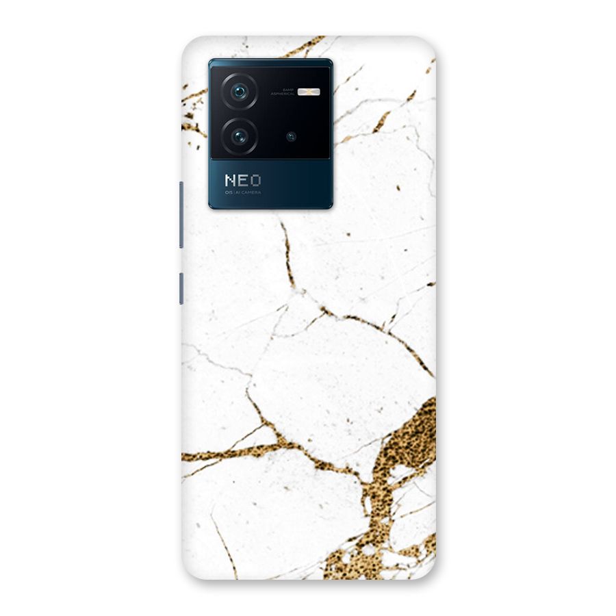 White and Gold Design Back Case for Vivo iQOO Neo 6 5G