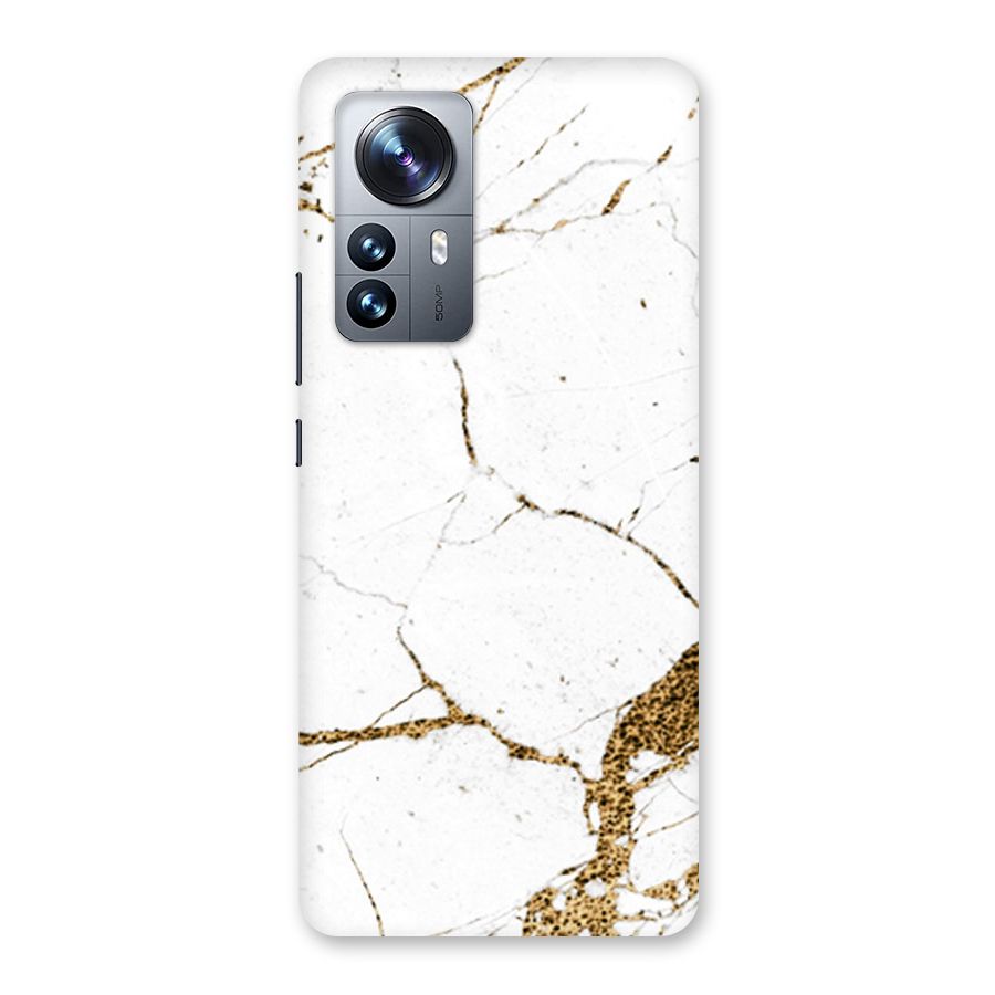White and Gold Design Back Case for Xiaomi 12 Pro