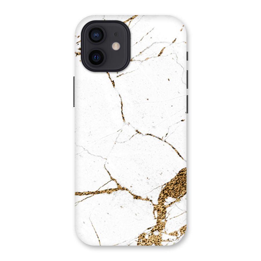 White and Gold Design Back Case for iPhone 12