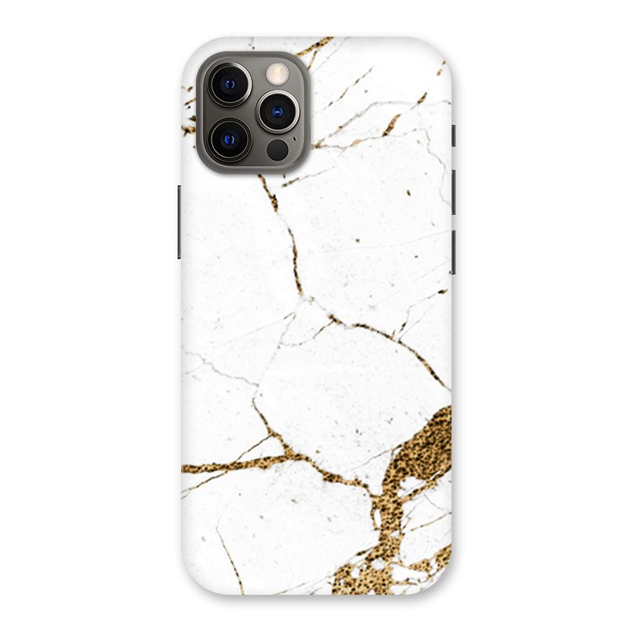 White and Gold Design Back Case for iPhone 12 Pro