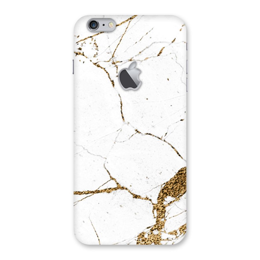 White and Gold Design Back Case for iPhone 6 Plus 6S Plus Logo Cut