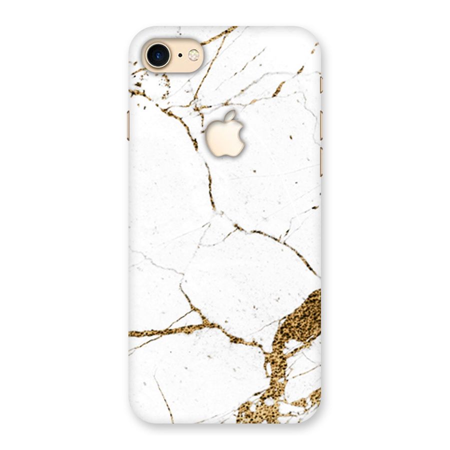 White and Gold Design Back Case for iPhone 7 Apple Cut