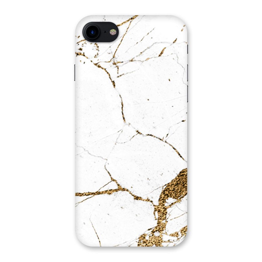 White and Gold Design Back Case for iPhone SE 2020