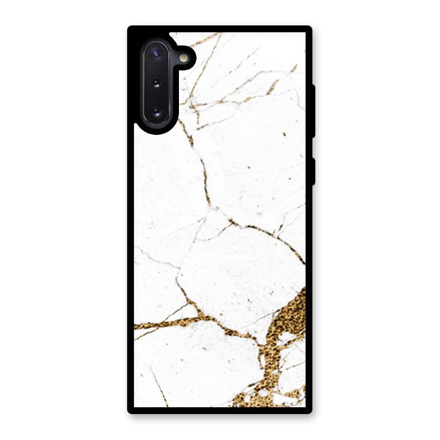 White and Gold Design Glass Back Case for Galaxy Note 10