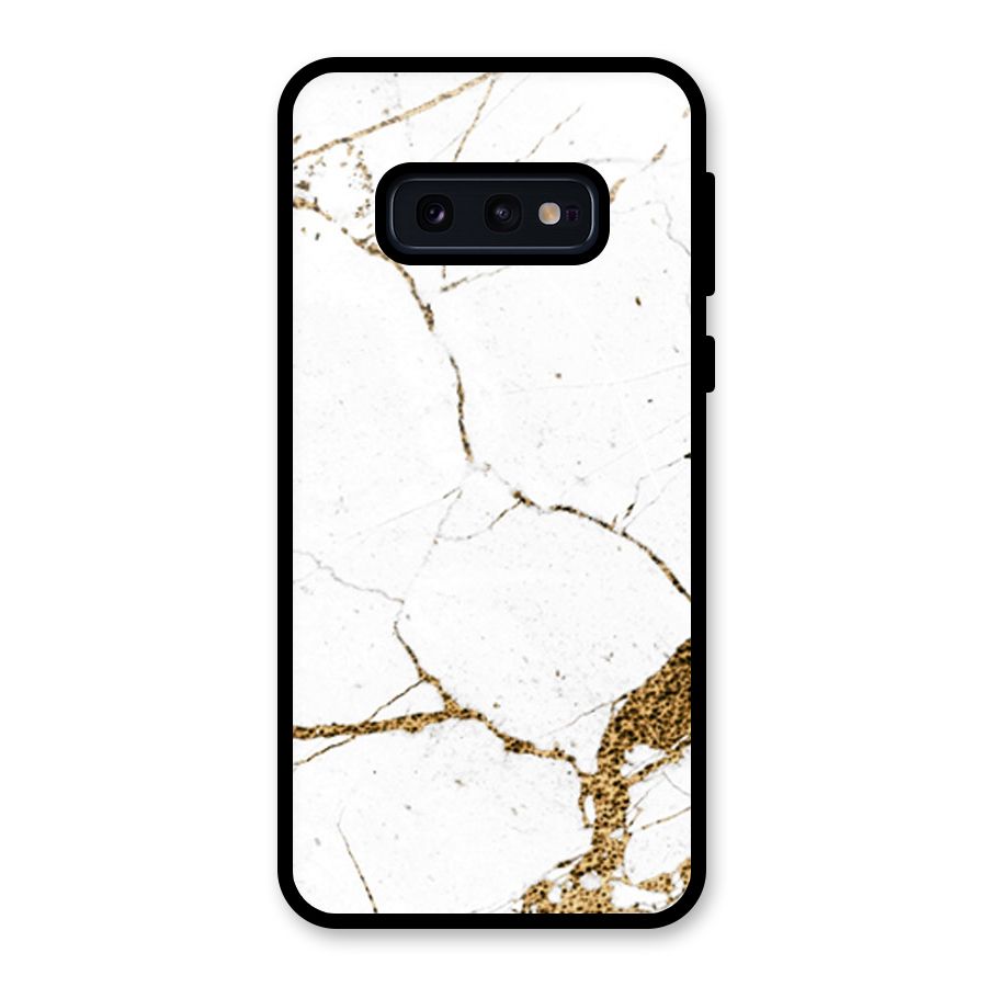 White and Gold Design Glass Back Case for Galaxy S10e