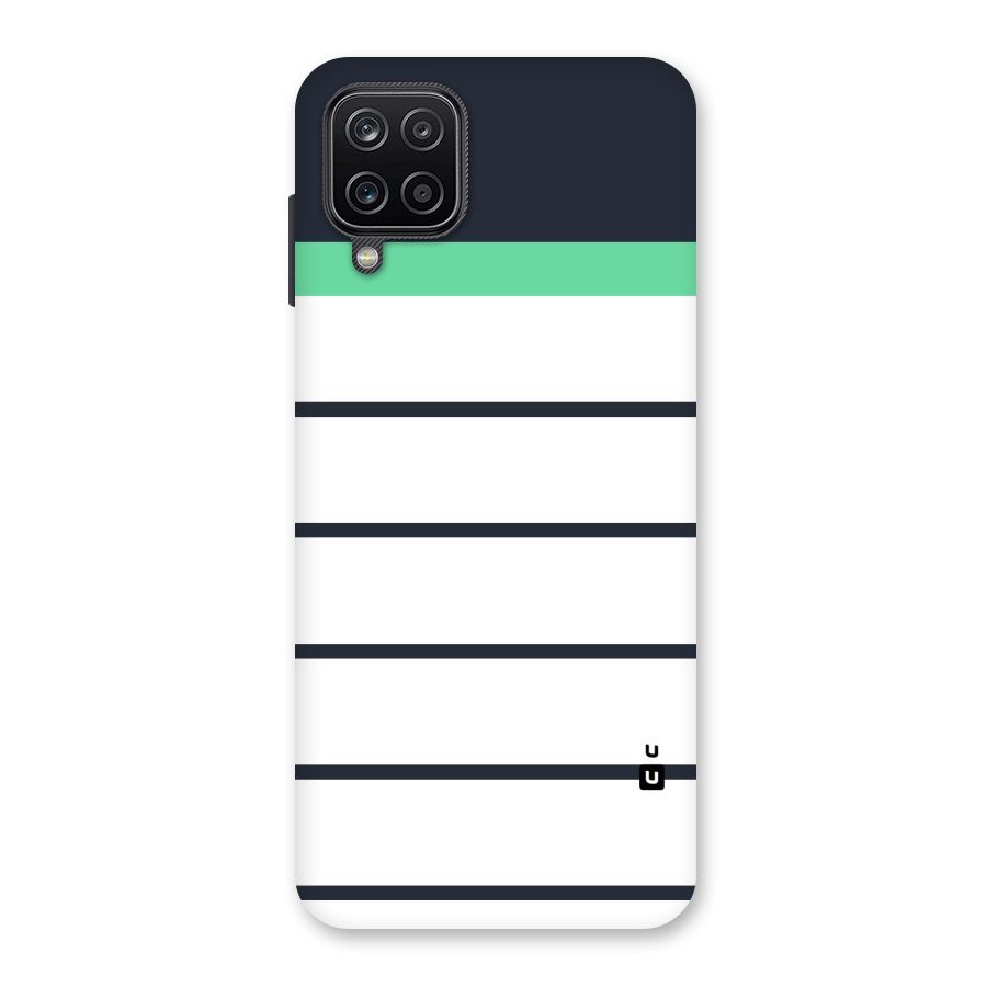 White and Simple Stripes Back Case for Galaxy A12