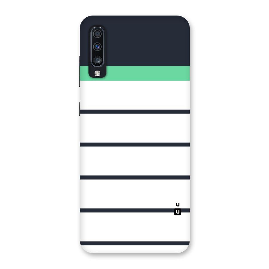 White and Simple Stripes Back Case for Galaxy A70