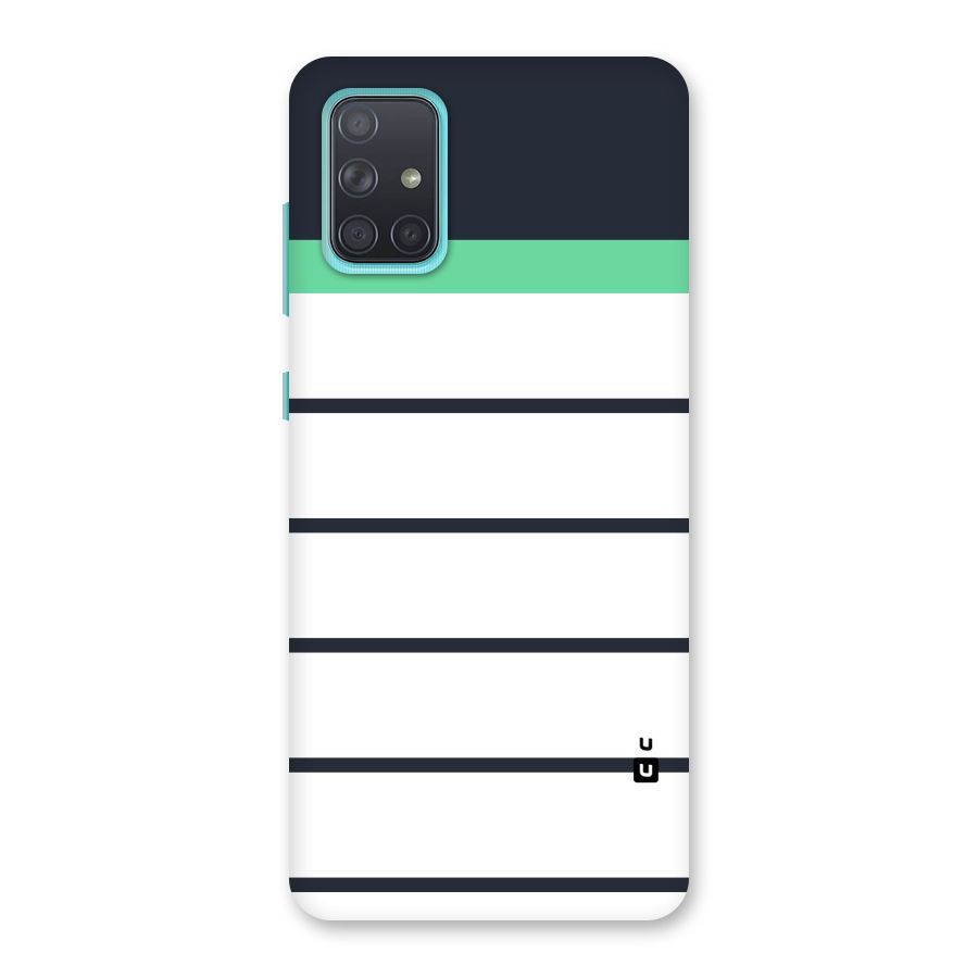White and Simple Stripes Back Case for Galaxy A71