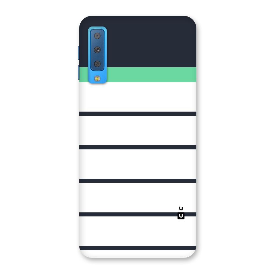 White and Simple Stripes Back Case for Galaxy A7 (2018)