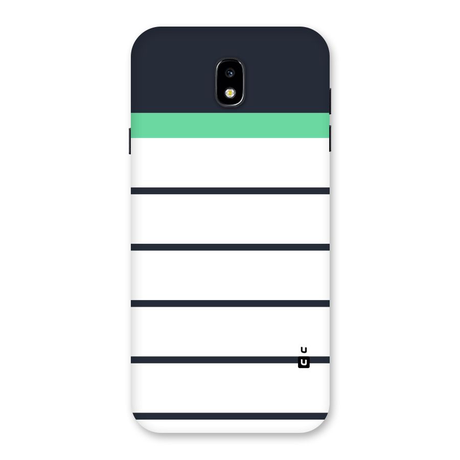 White and Simple Stripes Back Case for Galaxy J7 Pro