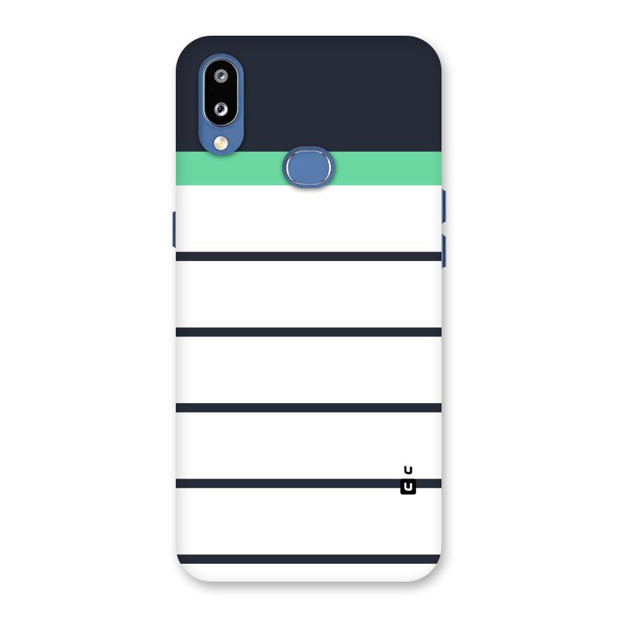 White and Simple Stripes Back Case for Galaxy M01s