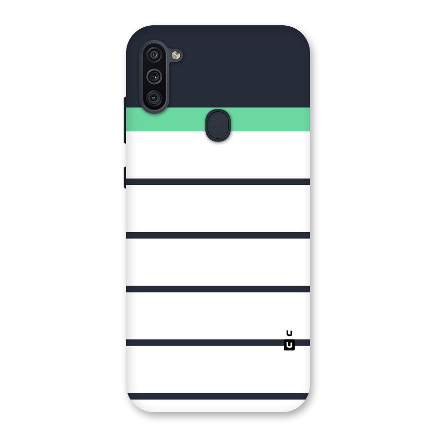 White and Simple Stripes Back Case for Galaxy M11