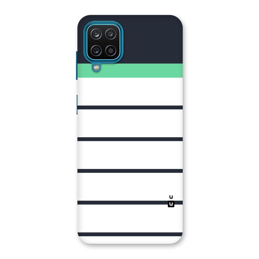 White and Simple Stripes Back Case for Galaxy M12