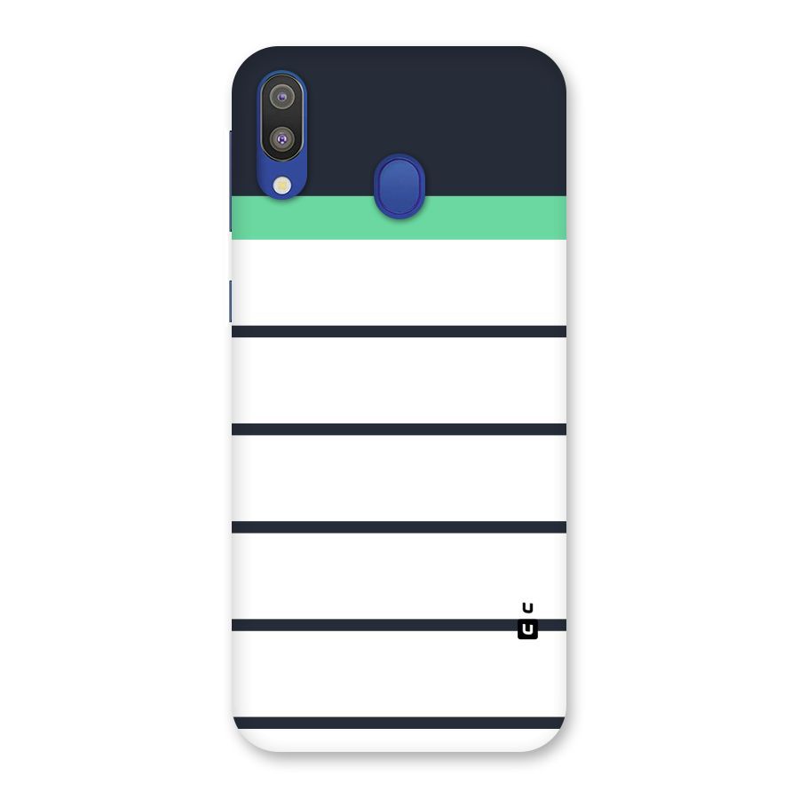 White and Simple Stripes Back Case for Galaxy M20