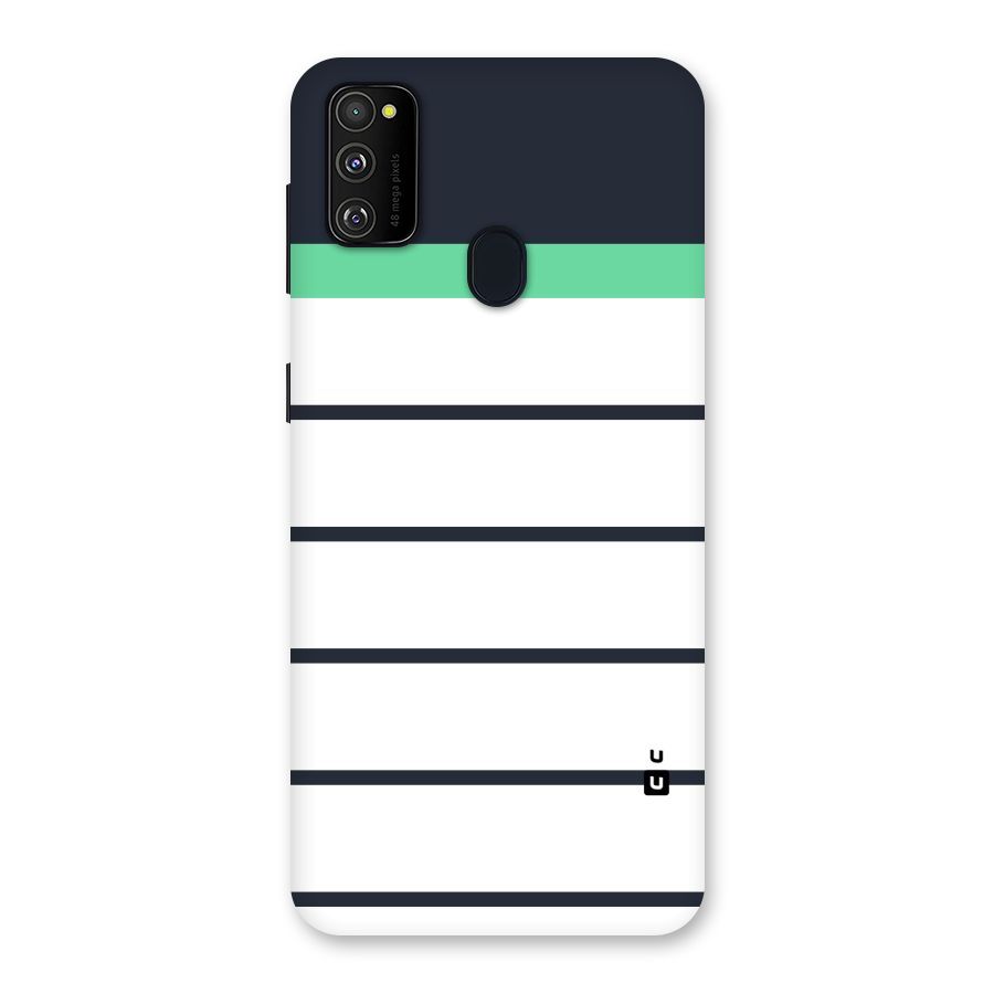 White and Simple Stripes Back Case for Galaxy M21