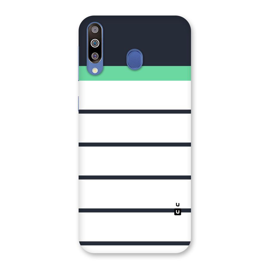 White and Simple Stripes Back Case for Galaxy M30