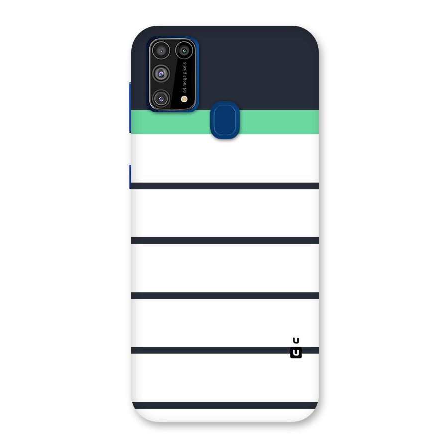 White and Simple Stripes Back Case for Galaxy M31