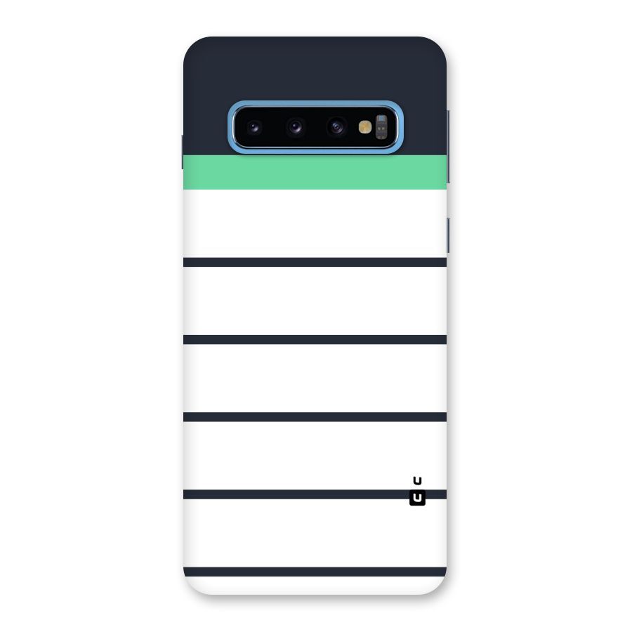 White and Simple Stripes Back Case for Galaxy S10