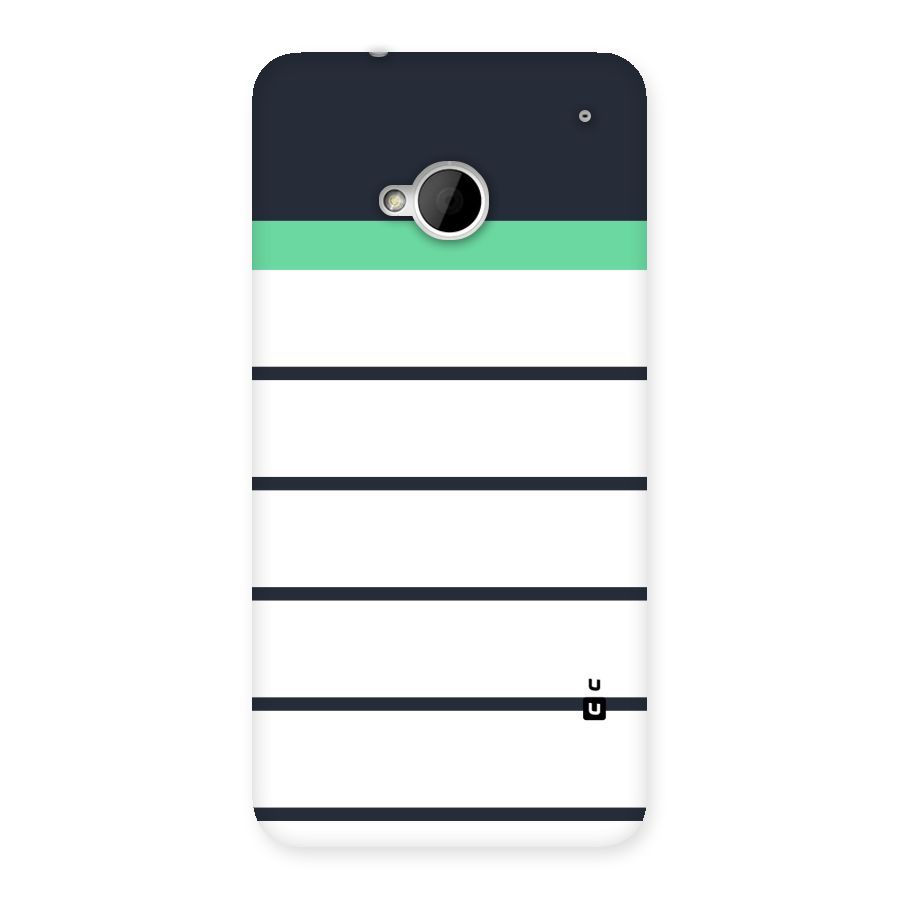 White and Simple Stripes Back Case for HTC One M7