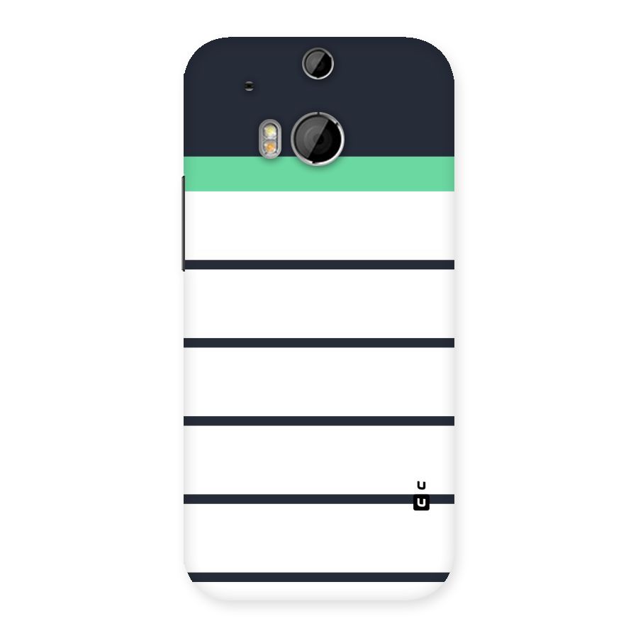 White and Simple Stripes Back Case for HTC One M8