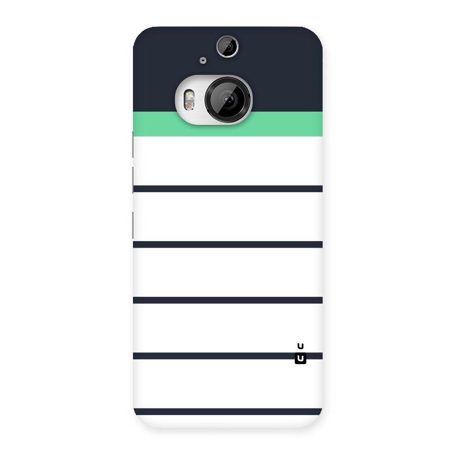 White and Simple Stripes Back Case for HTC One M9 Plus