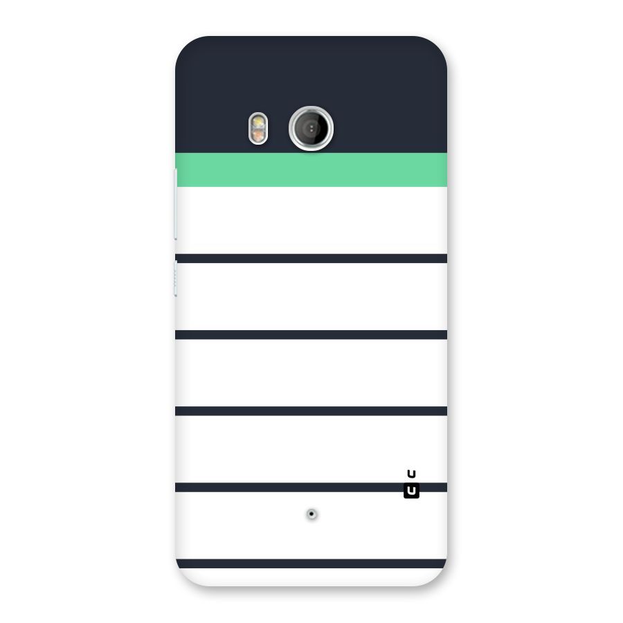 White and Simple Stripes Back Case for HTC U11