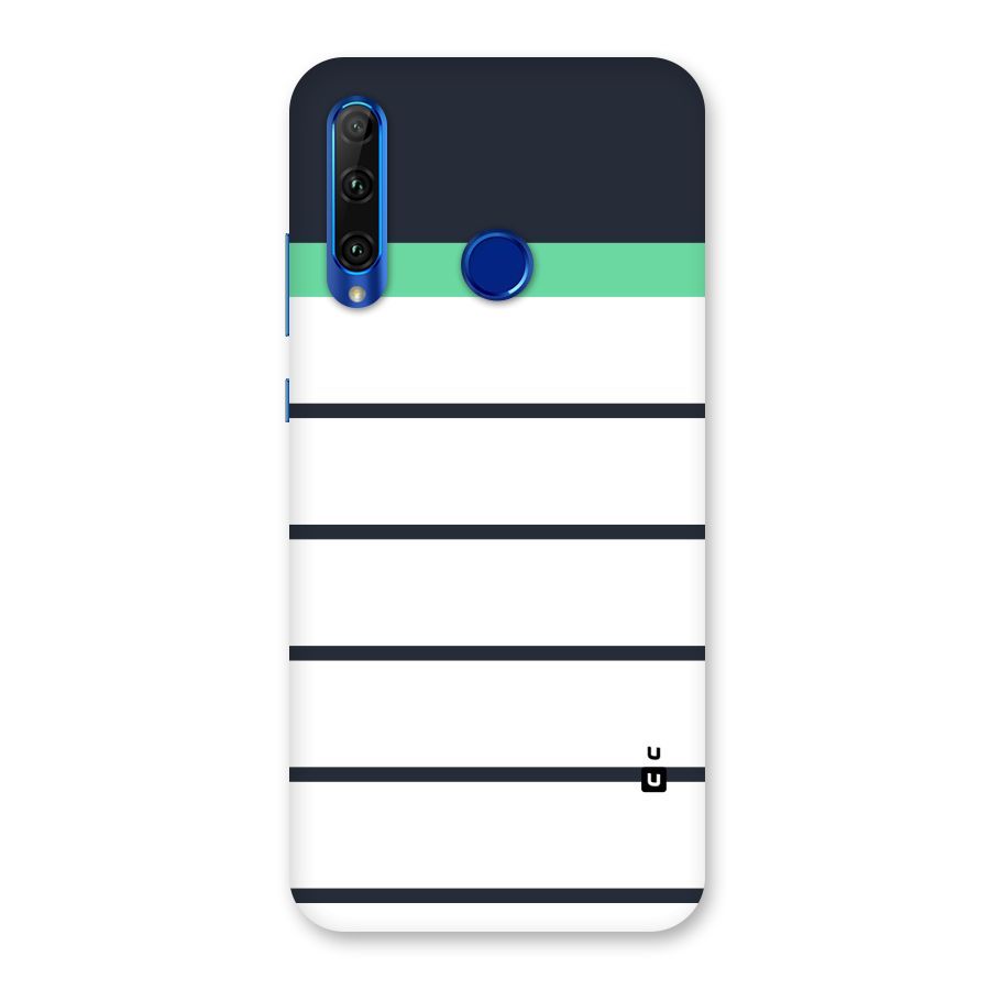 White and Simple Stripes Back Case for Honor 20i