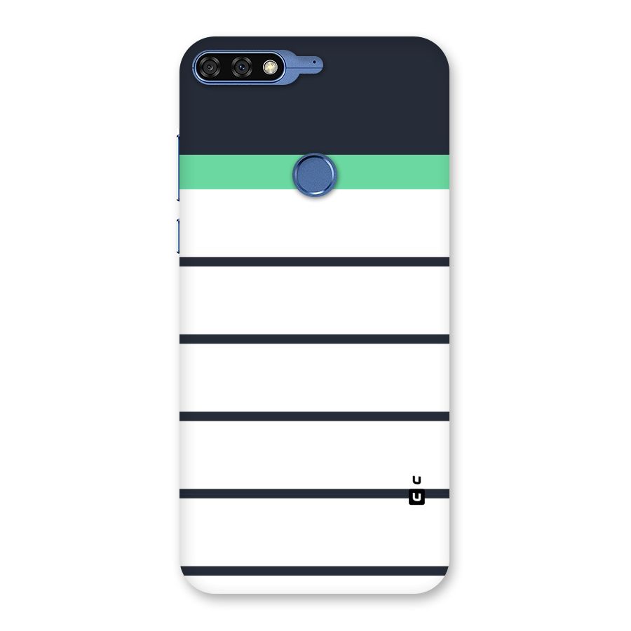 White and Simple Stripes Back Case for Honor 7C