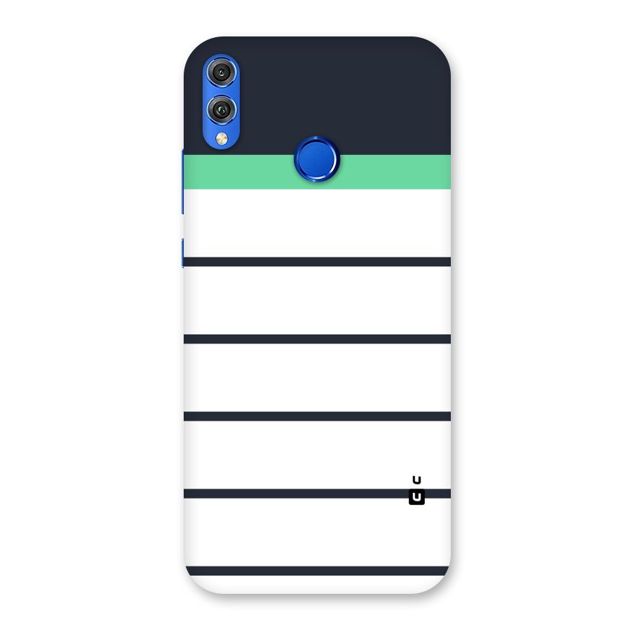 White and Simple Stripes Back Case for Honor 8X