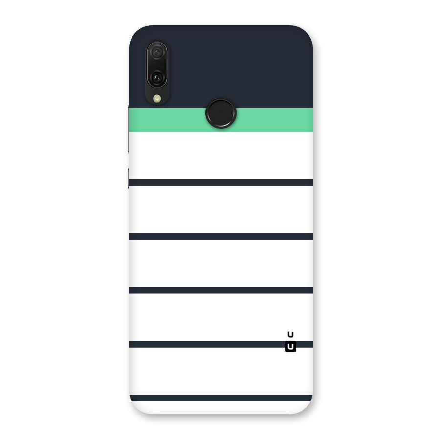 White and Simple Stripes Back Case for Huawei Y9 (2019)