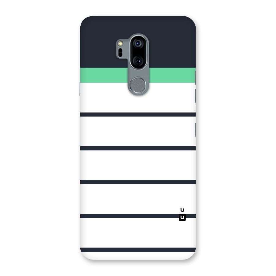 White and Simple Stripes Back Case for LG G7