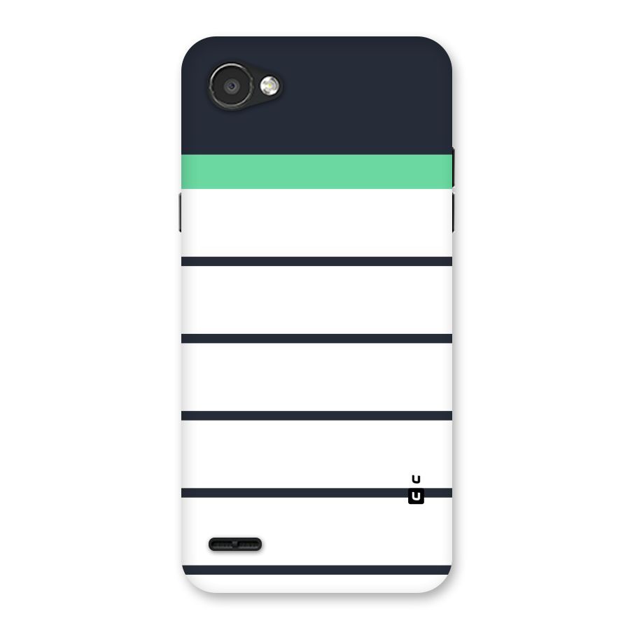 White and Simple Stripes Back Case for LG Q6