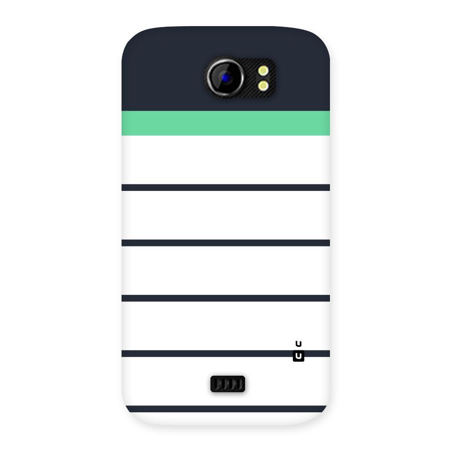 White and Simple Stripes Back Case for Micromax Canvas 2 A110