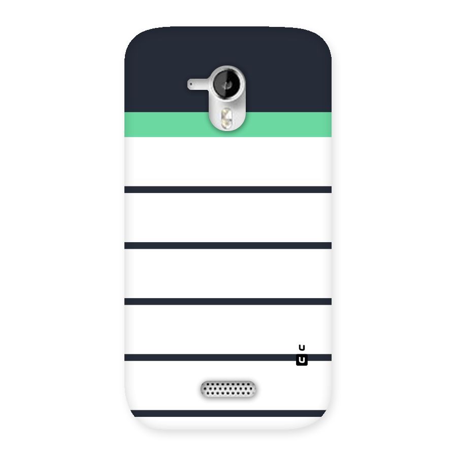 White and Simple Stripes Back Case for Micromax Canvas HD A116