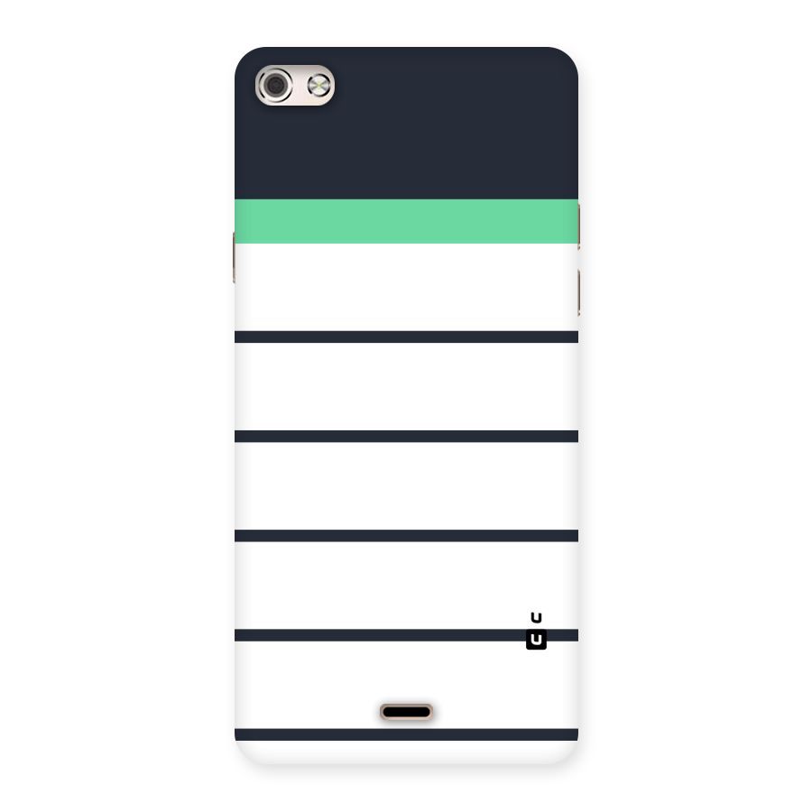 White and Simple Stripes Back Case for Micromax Canvas Silver 5