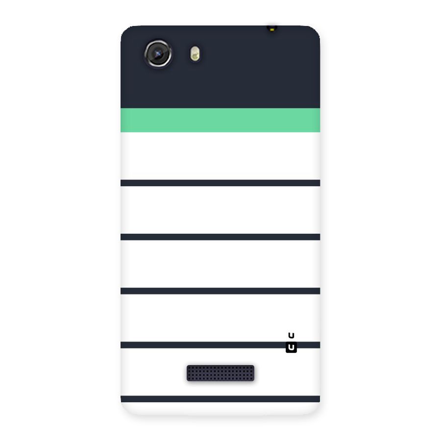 White and Simple Stripes Back Case for Micromax Unite 3