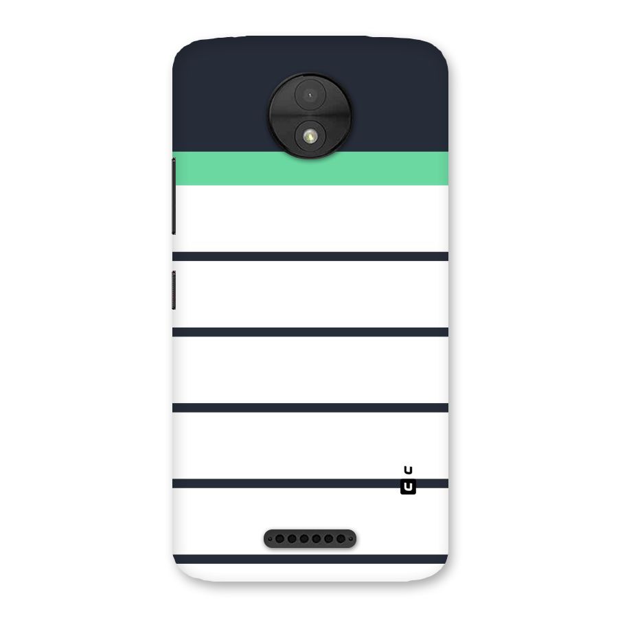 White and Simple Stripes Back Case for Moto C