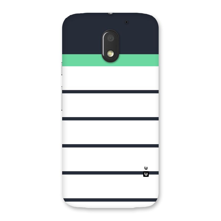 White and Simple Stripes Back Case for Moto E3 Power