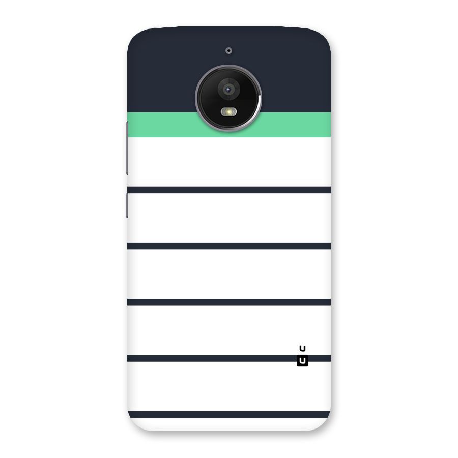 White and Simple Stripes Back Case for Moto E4 Plus
