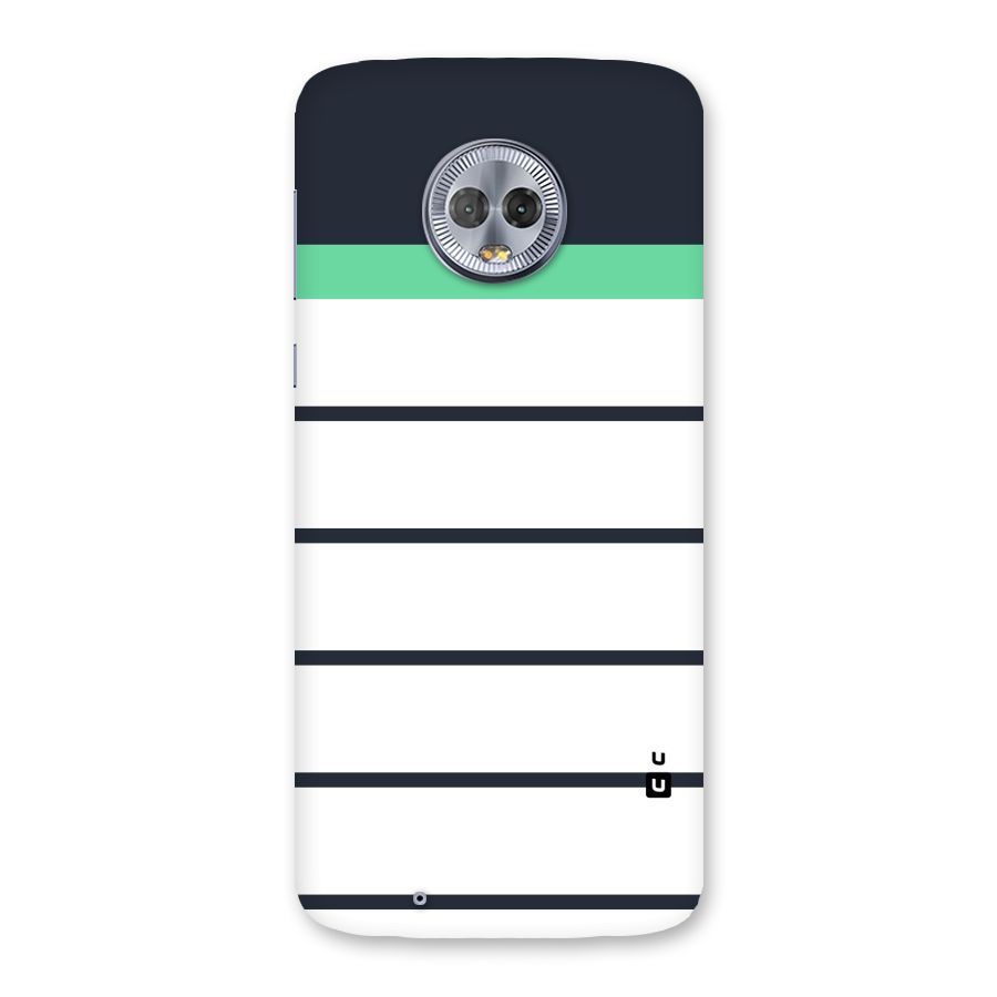 White and Simple Stripes Back Case for Moto G6