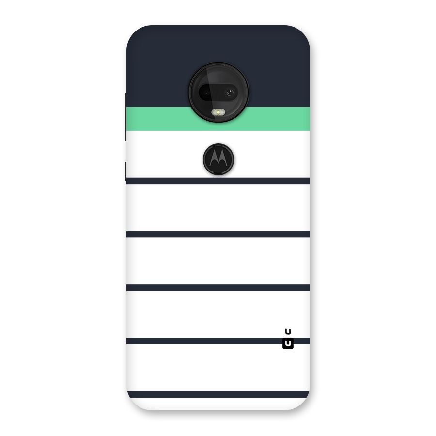White and Simple Stripes Back Case for Moto G7