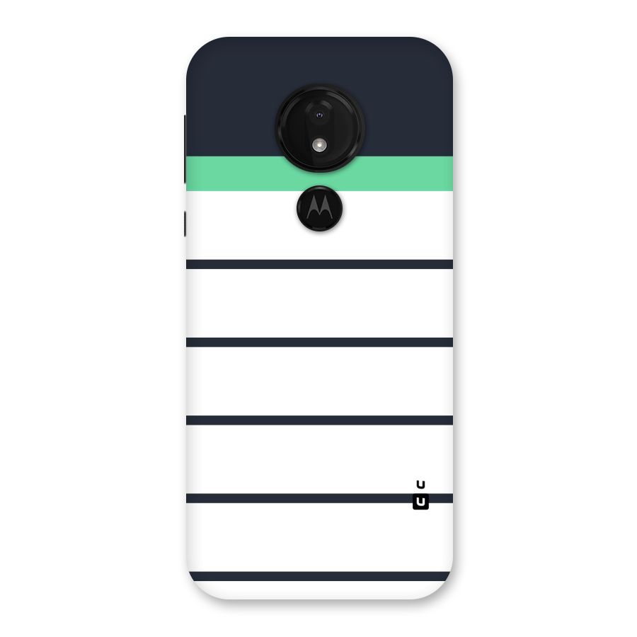 White and Simple Stripes Back Case for Moto G7 Power