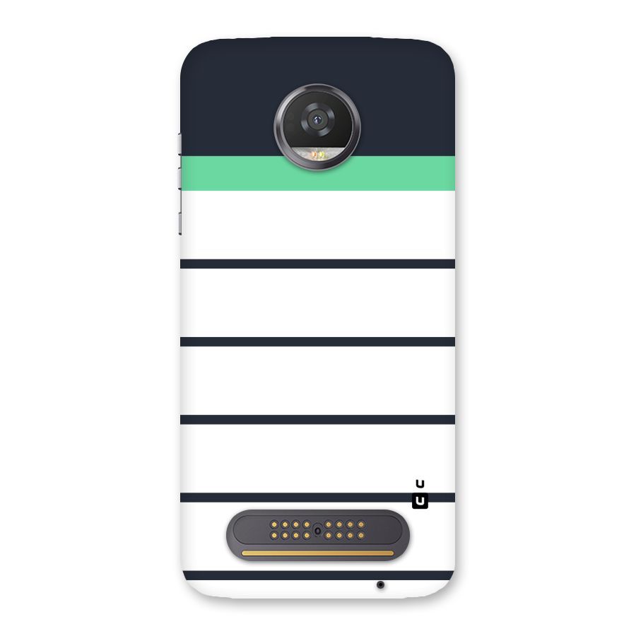 White and Simple Stripes Back Case for Moto Z2 Play