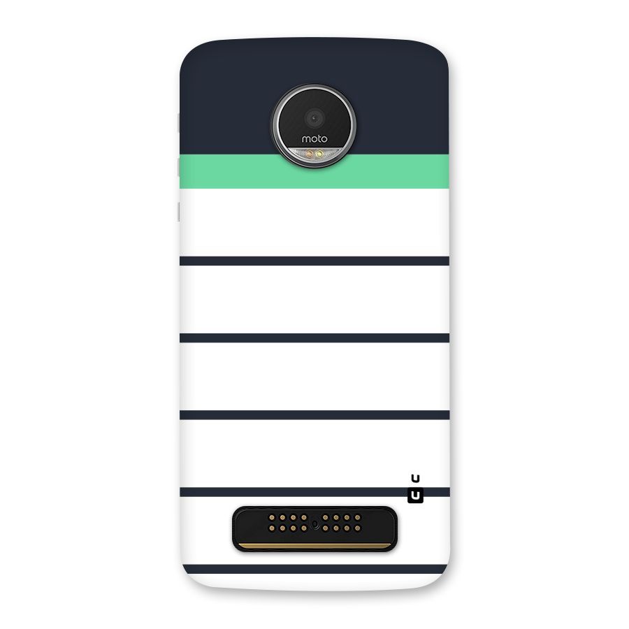 White and Simple Stripes Back Case for Moto Z Play