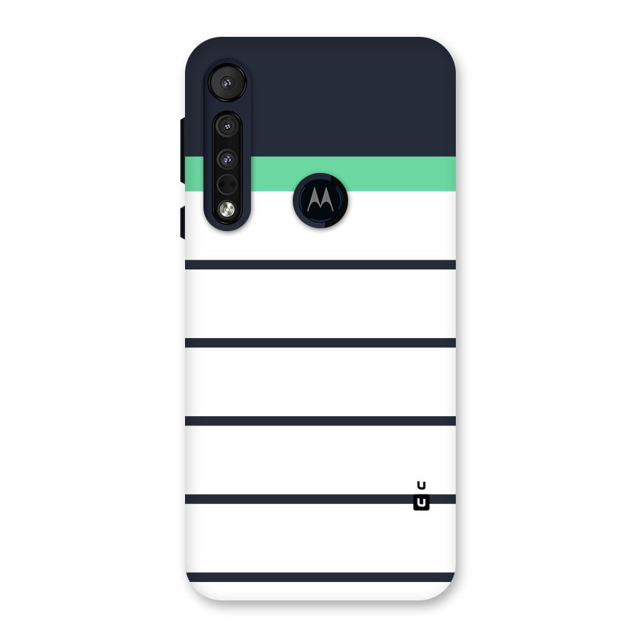 White and Simple Stripes Back Case for Motorola One Macro