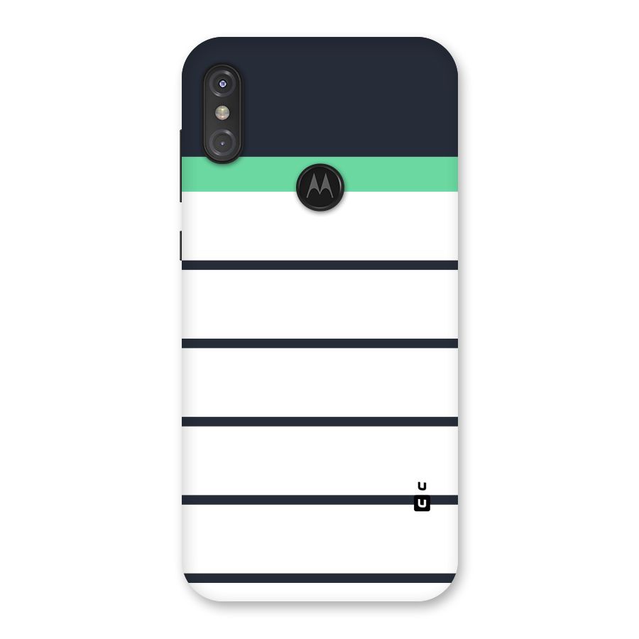 White and Simple Stripes Back Case for Motorola One Power