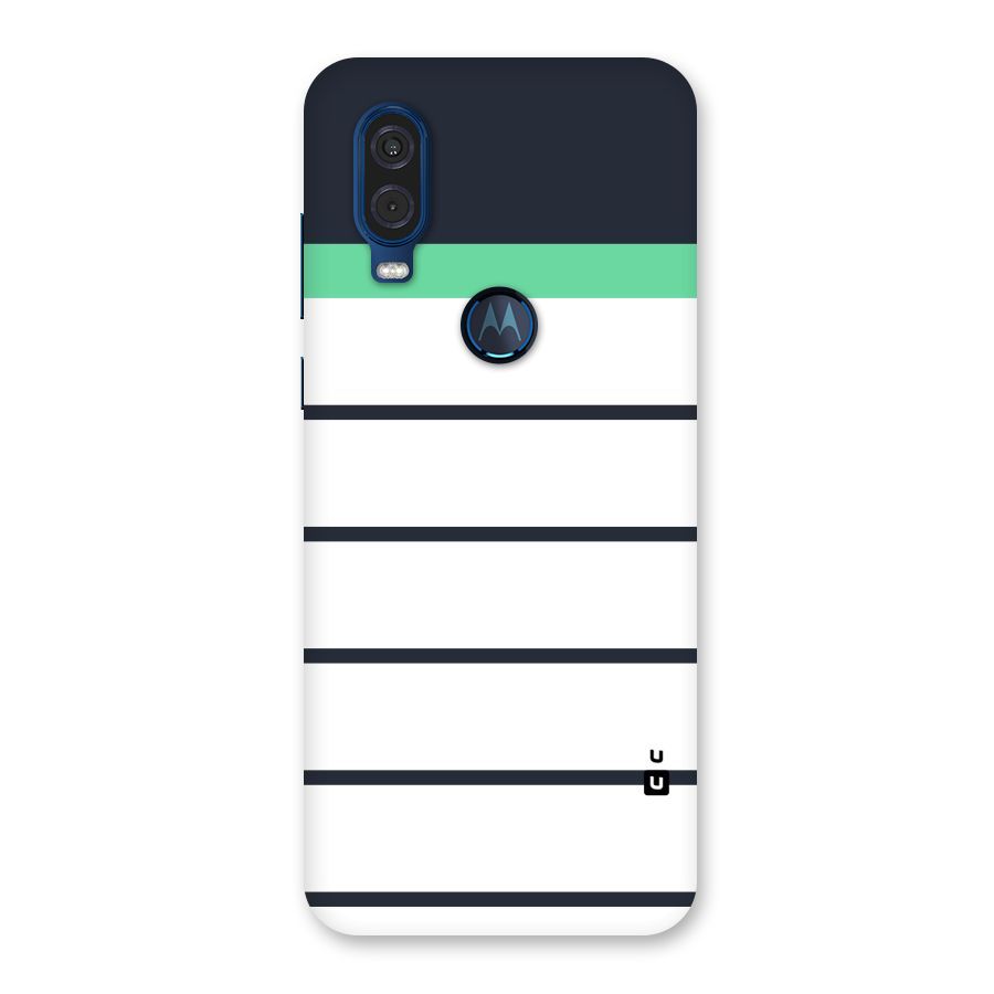 White and Simple Stripes Back Case for Motorola One Vision