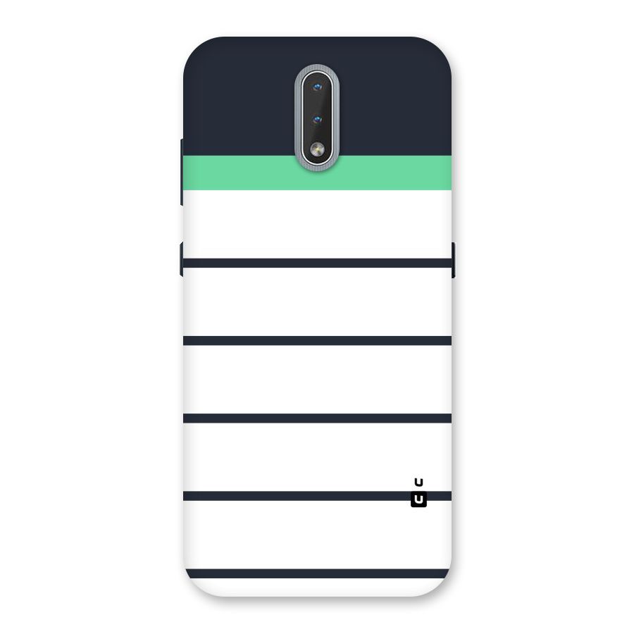 White and Simple Stripes Back Case for Nokia 2.3