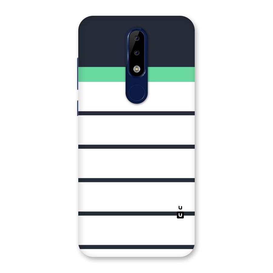 White and Simple Stripes Back Case for Nokia 5.1 Plus