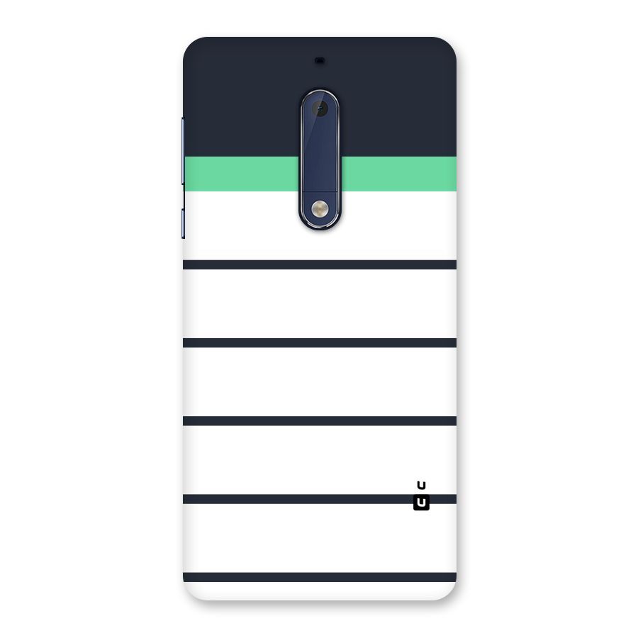 White and Simple Stripes Back Case for Nokia 5